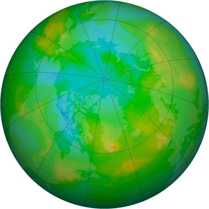 Arctic ozone map for 13 August 1982